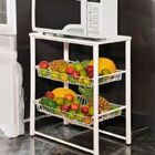 Fruteira De Chão Branca Base Para Microondas Metal Multiuso