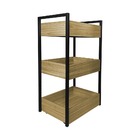 Fruteira De Chão Cozinha Freijó Base De Ferro Preto - Vallisa