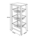 Fruteira De Chão Cozinha Montada Aço Cobre Cesto Branco Tampo