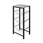 Fruteira De Chão Cozinha Montada Aço Preto Cesto Branco Tampo