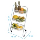 Fruteira De Chão Em Aço Resistente Com Rodinhas Multiuso Carr