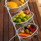 Fruteira De Chão Em Aço Resistente Com Rodinhas Multiuso Carr