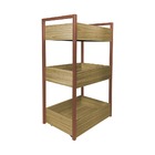 Fruteira De Chão Freijó Base Industrial Cobre - Vallisa Decor