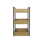 Fruteira De Chão Freijó Base Industrial Preto - Vallisa Decor