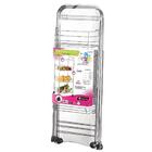 Fruteira De Chão Grande Com Rodas Tripla Cestos Cromado E Tam