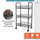 Fruteira De Chão Organizadora De Frutas Objetos Aramada Com 3