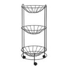 Fruteira De Chão Redonda Tripla Black - Cód 06318