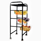 Fruteira De Chapa Com Rodinhas Preta