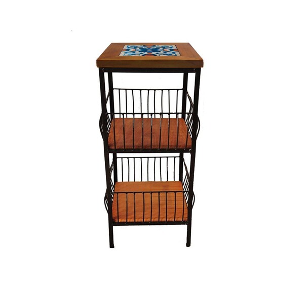 Fruteira De Ferro E Madeira Com Ladrilho Hidráulico  2 Andare