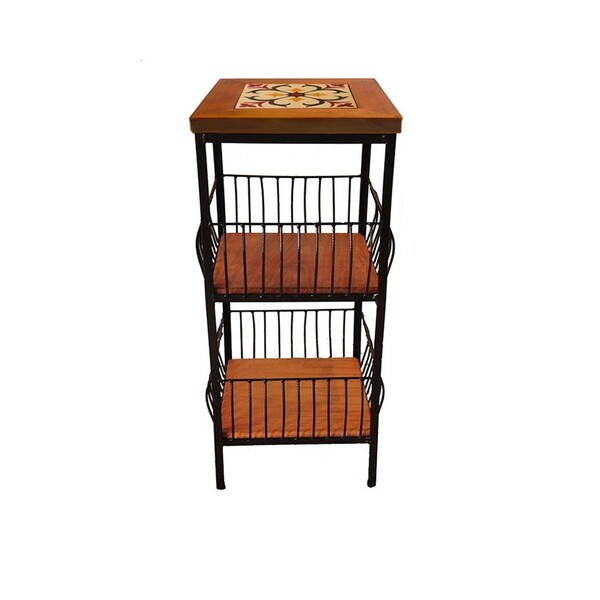 Fruteira De Ferro E Madeira Com Ladrilho Hidráulico  2 Andare