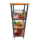 Fruteira De Madeira Rústica 3 Andares Com Ladrilho  Organizad