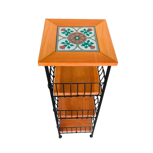 Fruteira De Madeira Rústica 3 Andares Com Ladrilho  Organizad