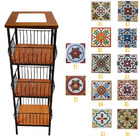 Fruteira De Madeira Rústica 3 Andares Com Ladrilho  Organizad