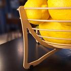 Fruteira De Mesa Gold Matte Aramada Redonda 34,5 Masutti Aço