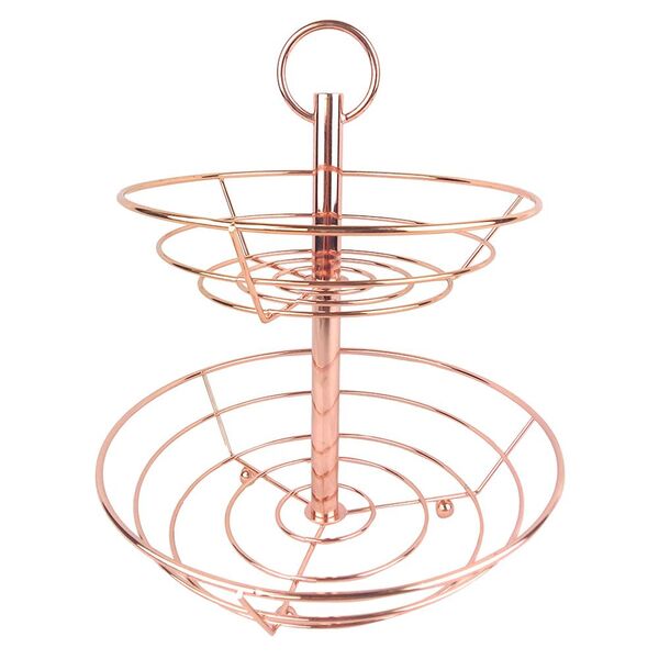 Fruteira De Metal 2 Andares De Metal Cobre