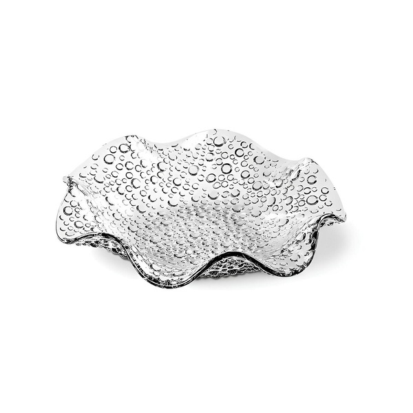 Fruteira De Vidro Transparente Petit Poá 28cm - Design Elegan