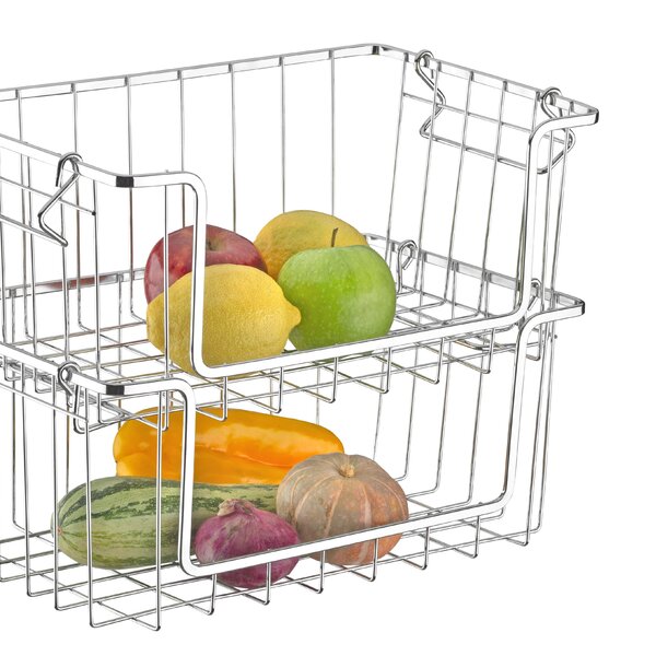 Fruteira Dupla Cesto Organizador Empilhável Aramado Schmitt C
