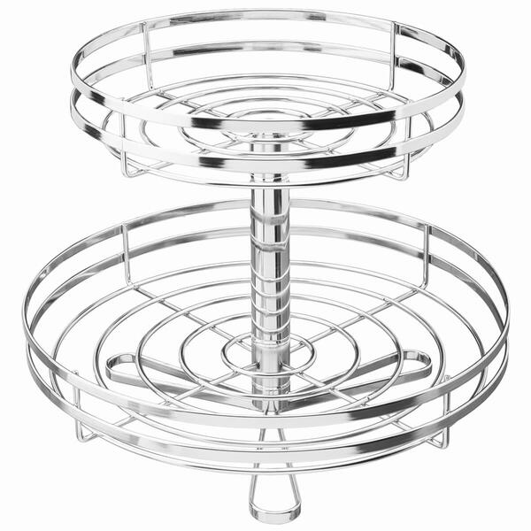 Fruteira Dupla Redonda De Mesa Bancada Cromada Giosul Aramada