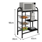 Fruteira Espanha 3 Cestos 3 Estantes Bm Tubulares Prata-preto