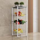 Fruteira Florença De Chão Tampo De Madeira Revestido Em Couri