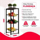 Fruteira Florença De Chão Tampo De Madeira Revestido Em Couri