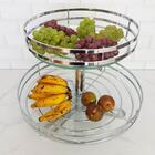 Fruteira Giratória Redonda De Mesa Com Duas Prateleiras De Vi