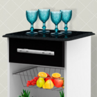 Fruteira Grecia 1gaveta 3cestos Tampo Marmorizado –b / Preto