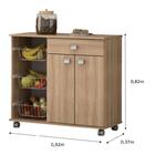 Fruteira Isis Com Rodinhas 2 Portas 1 Gav.