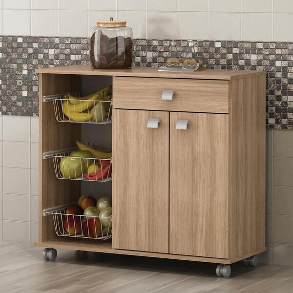 Fruteira Isis Com Rodinhas 2 Portas 1 Gav.