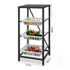 Fruteira Itália De Chão Em Aço 3 Cestos Removiveis Para Cozin