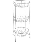 Fruteira Legumeira De Chão 3 Cestos Cozinha Cromada Redonda