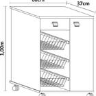 Fruteira Natasha 1 Porta 1 Gaveta E 3 Cestos Castanho/branco