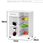 Fruteira Nobre New 1 Gaveta 1porta 3 Cestos – Branco / Preto