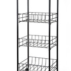 Fruteira Organizadora 3 Andares Rodinha Tampa Madeira Preta