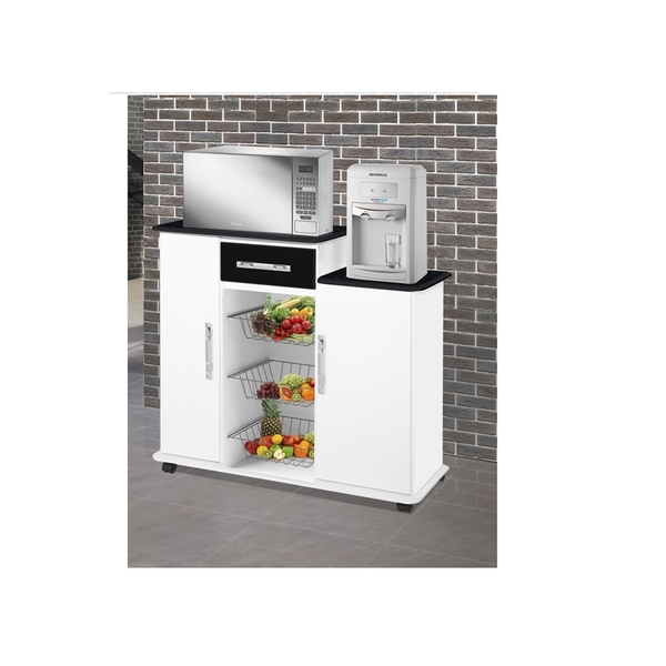 Fruteira Orquídea Branca C/preto Marmorizado – Passe Bem Móve