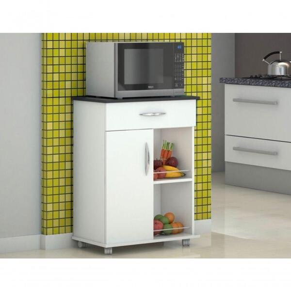 Fruteira P/ Cozinha Balcão C/ Rodinhas Preto 1 Porta