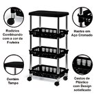 Fruteira Para Cozinha Móvel Com Tampo 3 Prateleiras Alice Pre