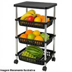 Fruteira Para Cozinha Móvel Com Tampo 3 Prateleiras Alice Pre