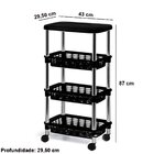 Fruteira Para Cozinha Móvel Com Tampo 3 Prateleiras Alice Pre