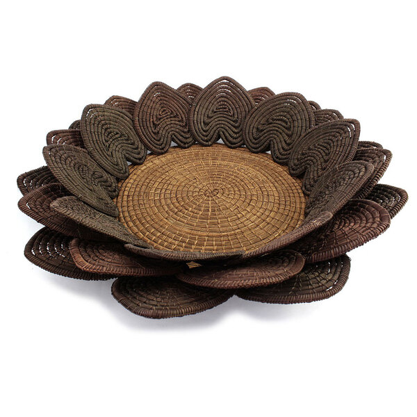 Fruteira Pétalas - Trançado Em Palha De Piaçava