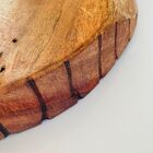 Fruteira Petisqueira Bandeja De Madeira Folha 55x25 Cm