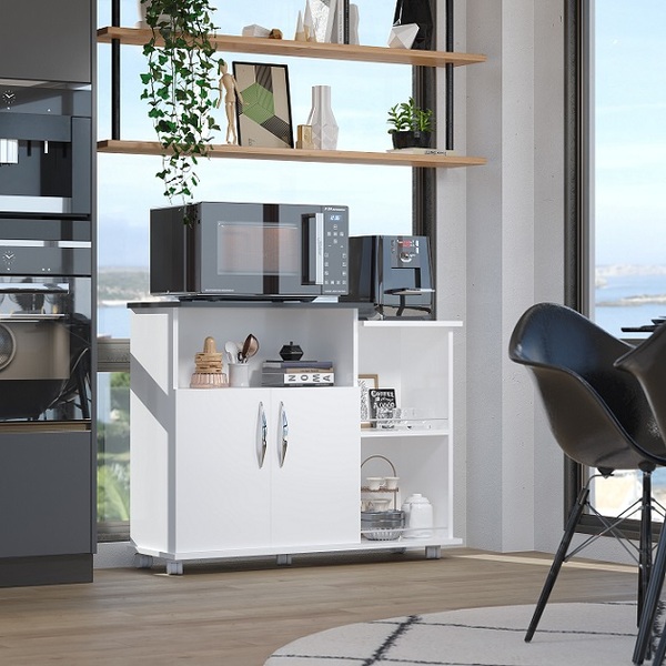 Fruteira Preta Para Micro-ondas De Cozinha 4 Rodinhas