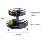 Fruteira Redonda Giratória De Mesa Com Vidro Preto Schmitt