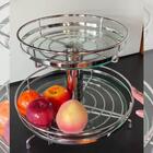 Fruteira Redonda Giratória Elisa 30x30 C/ Vidro Cromado Schmi