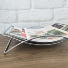 Fruteira Retangular De Mesa Revisteira De Aramado Cromado Dia