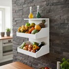 Fruteira Suspensa De Parede Com Painel Porta Legumes Cozinha