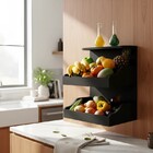 Fruteira Suspensa De Parede Com Painel Porta Legumes Cozinha