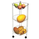 Fruteira Tripla Redonda Com Rodas 68x30cm