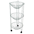 Fruteira Tripla Redonda Com Rodas 68x30cm