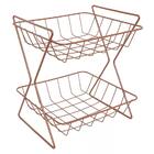 Fruteira Tubular De Mesa 02 Andares FM105 Rose HKS Milani Sto